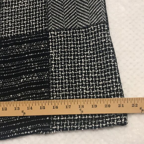 Chico’s Design Patchwork Look Jacket Button Front Black & White Size 1 Medium - Picture 9 of 12